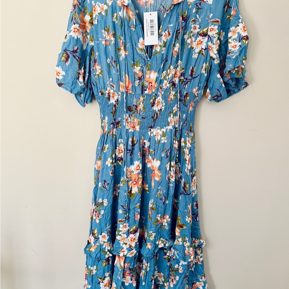 NWT Baltic Born Floral Blue Dress